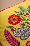 Embroidered Bee Cotton Cushion Cover