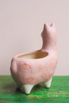 Dusty Rose Llama Earthenware Planter