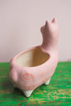 Dusty Rose Llama Earthenware Planter