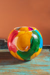 Marble Finish Glass Hurricane Vase