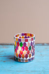 Set of Ten Colourful Mosaic Votives