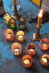 Set of Ten Colourful Mosaic Votives