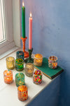 Set of Ten Colourful Mosaic Votives