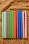 Autumn Set of Twelve Coloured Dinner Candles