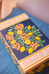 Navy Lemons Hand Painted Storage Box