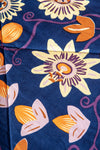 Navy Passion Flower Cotton Quilt
