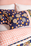 Navy Passion Flower Recycled Cotton Duvet Set