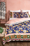 Navy Passion Flower Recycled Cotton Duvet Set