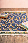 Navy Passion Flower 100% Recycled Medium Rug