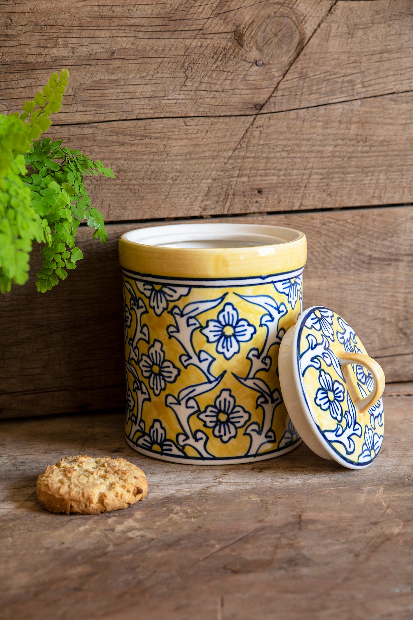 Yellow Ceramic Storage Jar