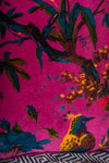Cerise Bird of Paradise Cotton Velvet Cushion Cover