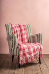 Dark Pink 100% Recycled Gingham Throw