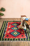 Red and Green Kilim Rug