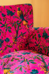 Cerise Bird of Paradise Velvet Armchair