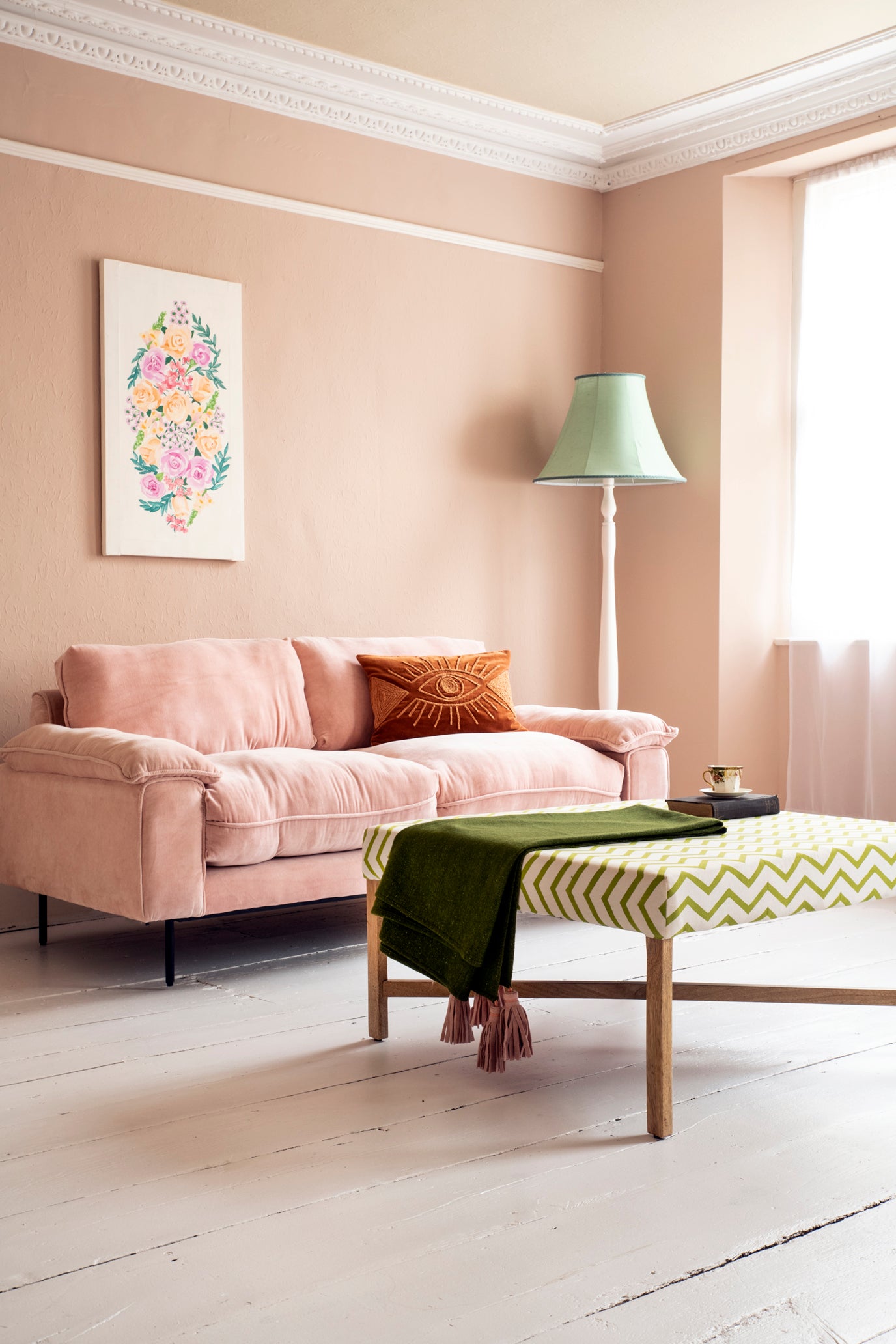 Lime Zig-Zag Block Printed Table