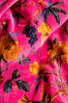 Coral Bird of Paradise Velvet Fabric by the Metre