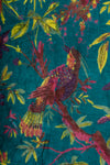 Blue Bird of Paradise Velvet Fabric by the Metre