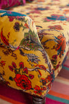 Mustard Tree of Life Floral Cotton Velvet Two Seater Sofa