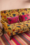 Mustard Tree of Life Floral Cotton Velvet Two Seater Sofa