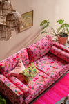 Milla Pink Bird of Paradise Velvet Sofa