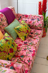 Milla Pink Bird of Paradise Velvet Sofa