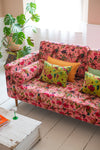 Milla Pink Bird of Paradise Velvet Sofa