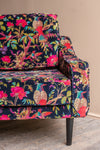 Florence Black Bird of Paradise Velvet Sofa