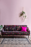 Florence Black Bird of Paradise Velvet Sofa