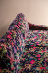Florence Black Bird of Paradise Velvet Sofa