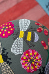 Embroidered Bees Footstool