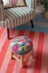 Embroidered Bees Footstool