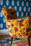 Mustard Tree of Life Velvet Armchair