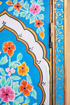 Blue Floral Hand Painted Wooden Cabinet