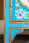 Blue Floral Hand Painted Wooden Cabinet