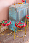 The Edith Stained Glass Roses Bar Stool