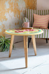 Stained Glass Hand Painted Wooden Table