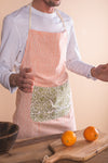 Coral Sunset Block Print Apron