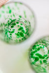 Set of Two Green Highball Glasses