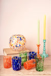 Set of Two Green Highball Glasses