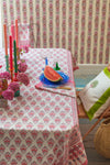 Pink City Block Print Table Cloth
