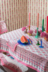 Pink City Block Print Table Cloth