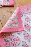 Set of 4 Pink City Block Print Napkins