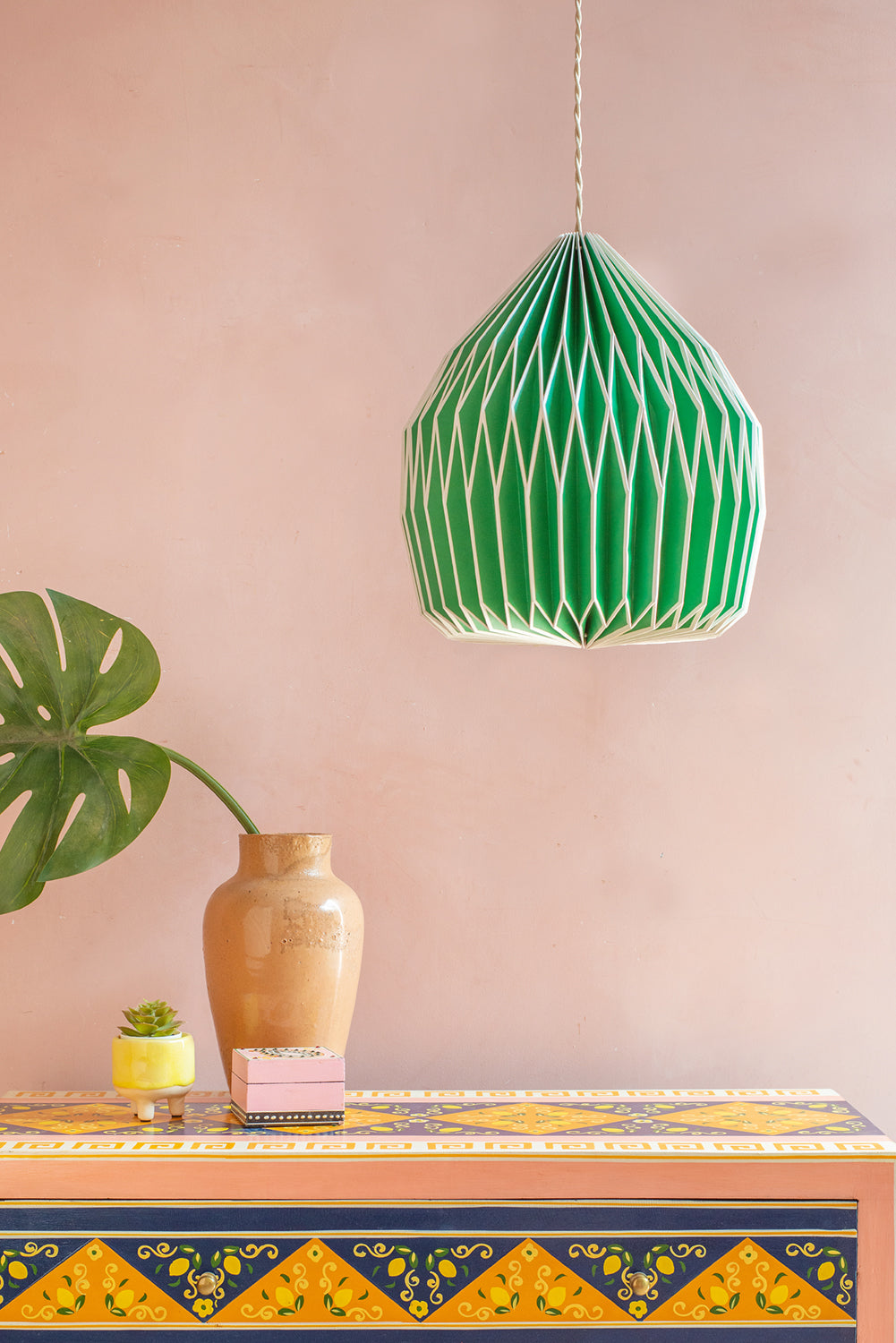 Neon Green Paper Lampshade