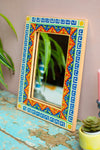 Blue and Orange Lemons Hand Painted Mirror