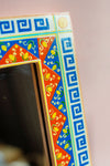 Blue and Orange Lemons Hand Painted Mirror