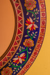 Blue Round Hand Painted Floral Mirror