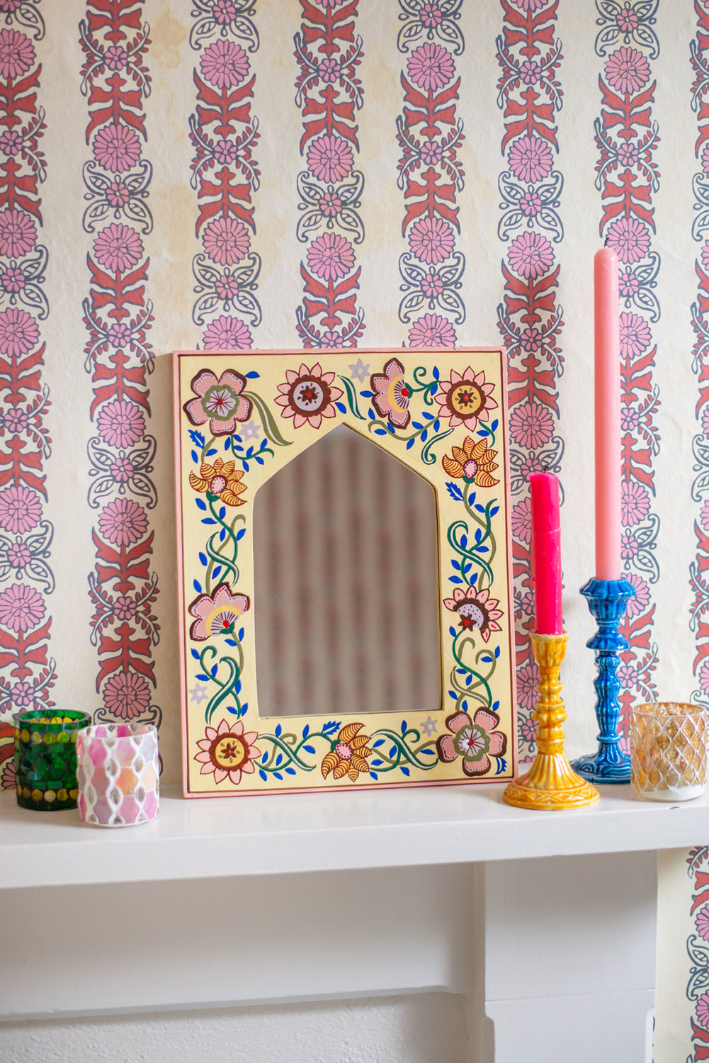 Small Arch Floral Riot Mirror