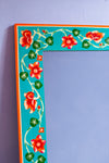 Striking Blue Floral Hand Painted Mirror
