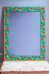Striking Blue Floral Hand Painted Mirror
