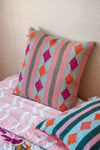 Martha Soft Pink and Sage Wool Cushion Cover